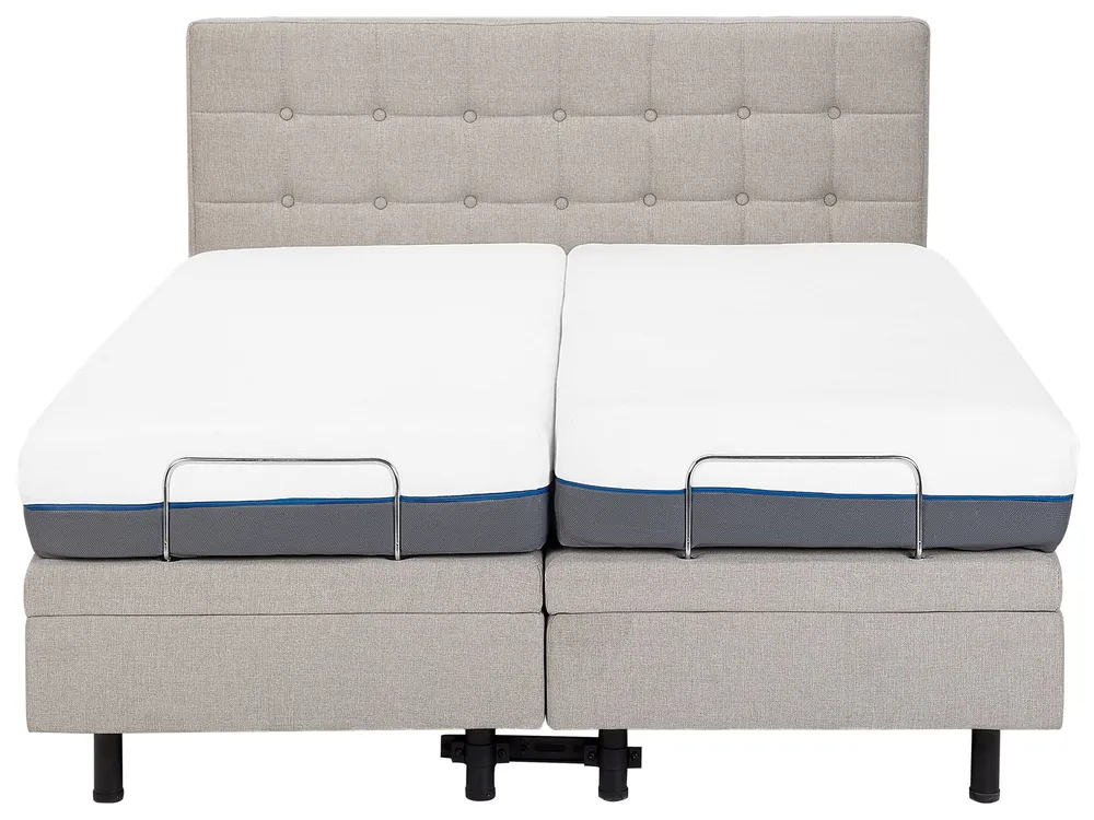 Bett verstellbar Stoff DUKE 160 x 200 cm Beige_798031