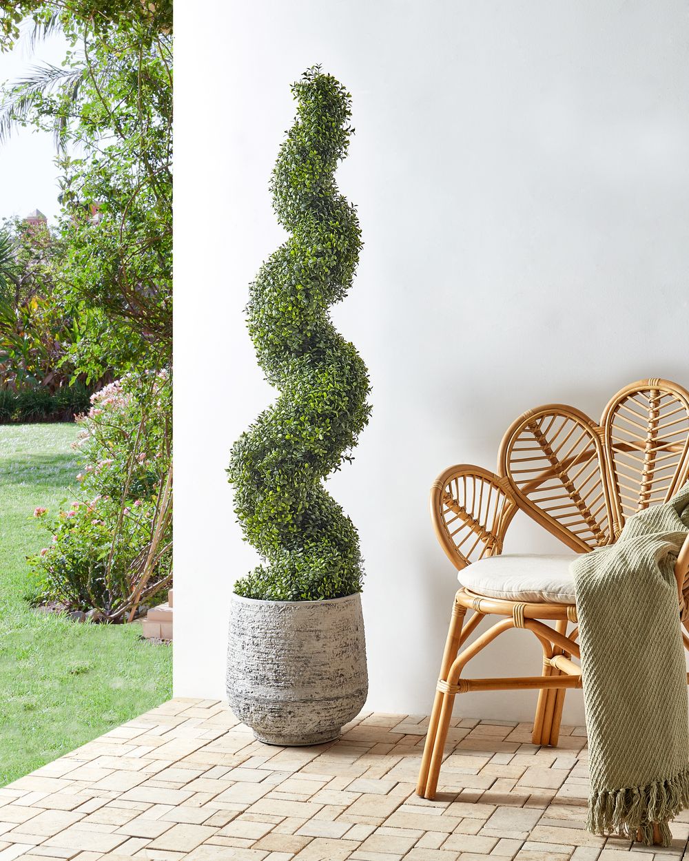 Plante artificielle BUXUS SPIRAL TREE 158 cm Vert