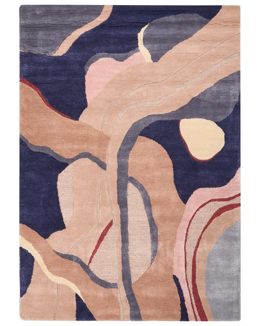 Teppich ALMORA Beige / Blau 160 x 230 cm Viskose