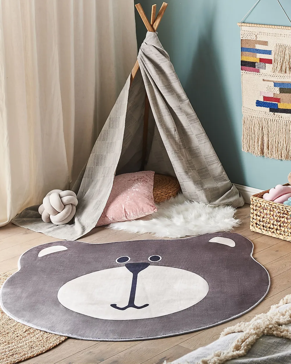 Kids Rug COLARGOL Brown ø 120 cm_1178349