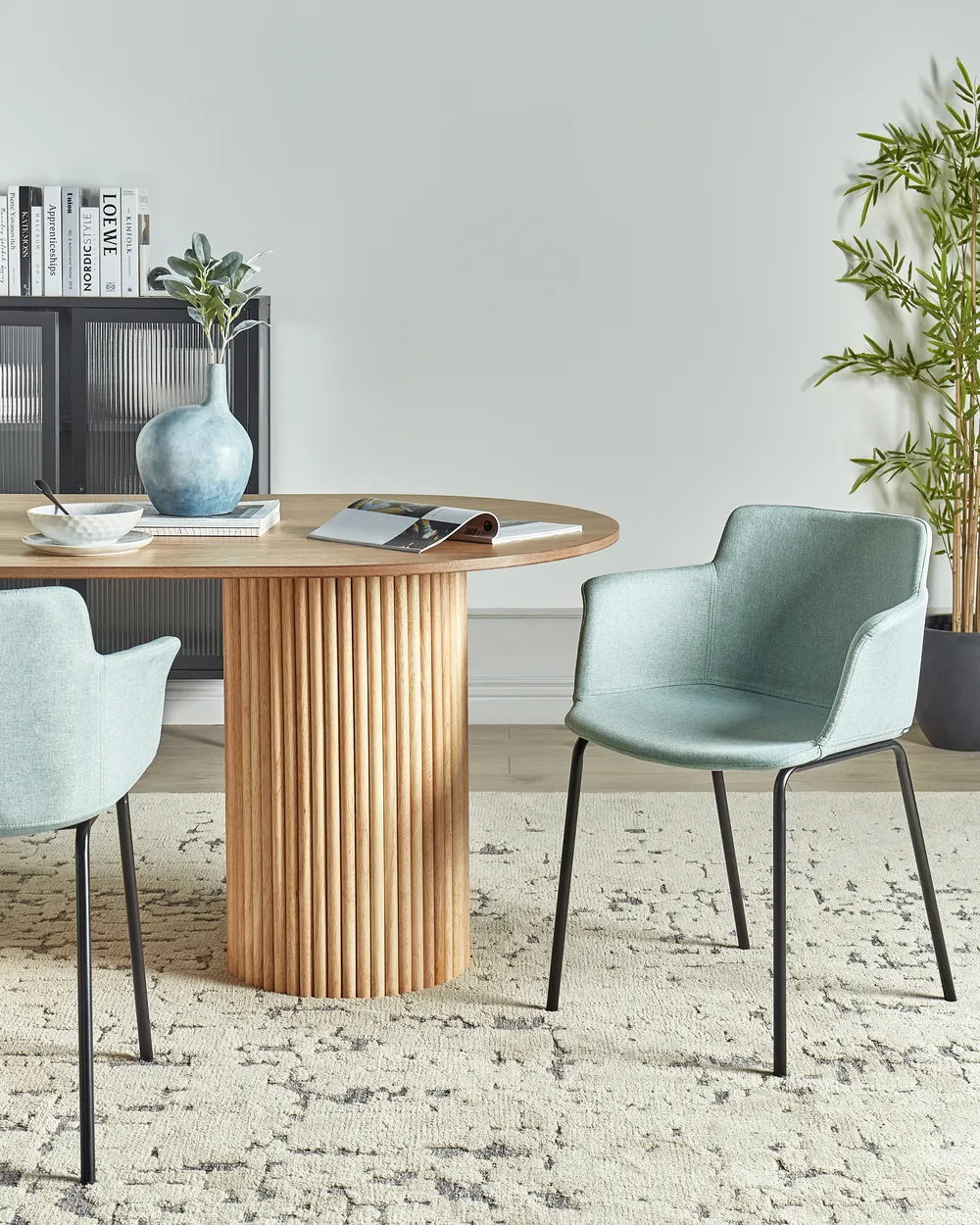 Esszimmerstuhl 2er Set BELFIELD Stoff Mintgrün