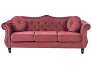 Sofa 3 Seater SKIEN Velvet Dark Red_743169