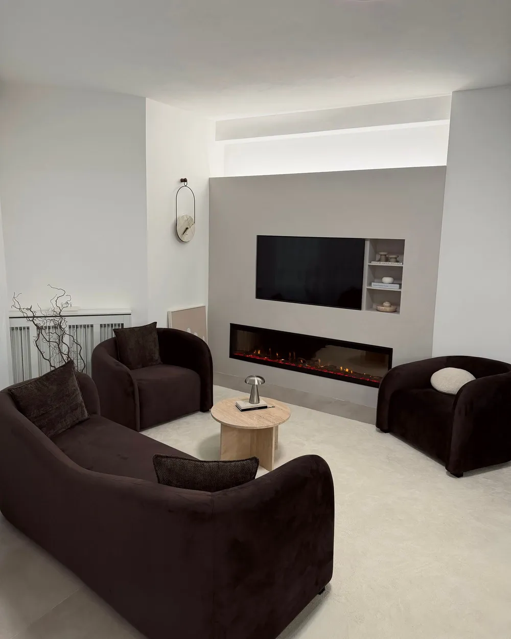 Sofa Set 5-Sitzer VELTADA Samtstoff Dunkelbraun_1151719