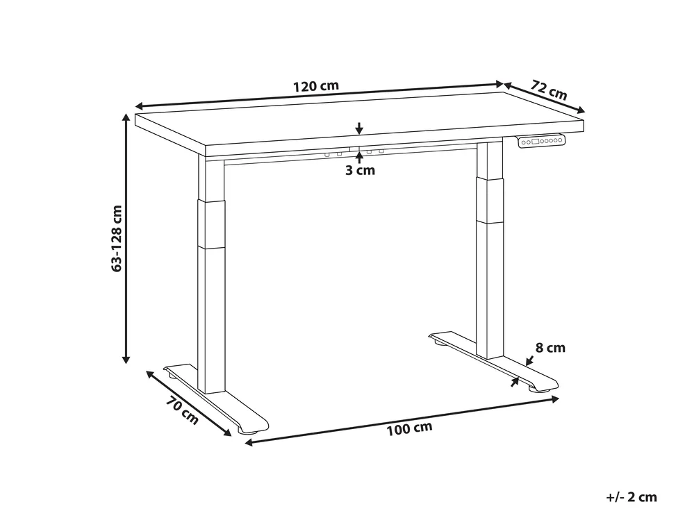 Electric Adjustable Standing Desk DESTINES 120 cm 72 cm Grey/ White_899345