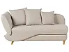 Linksseitige Chaiselongue MERI mit Stauraum Kunstleinen Beige