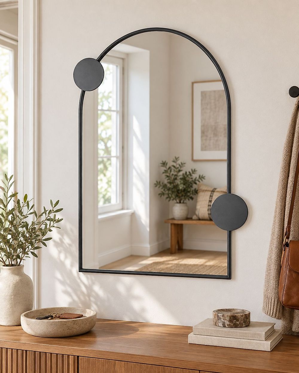 Wall Mirror AULON 69 cm 80 cm Metal Black