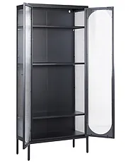 Steklena vitrina FOXTON 80 cm Kovina Črna_1199876