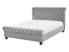 Bett mit Lattenrost Samtstoff AVALLON 140 x 200 cm Grau