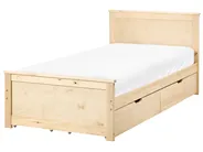 Bett mit 4 Schubladen DAUPHIN Kiefernholz Hellbraun 90 x 200 cm_1059738