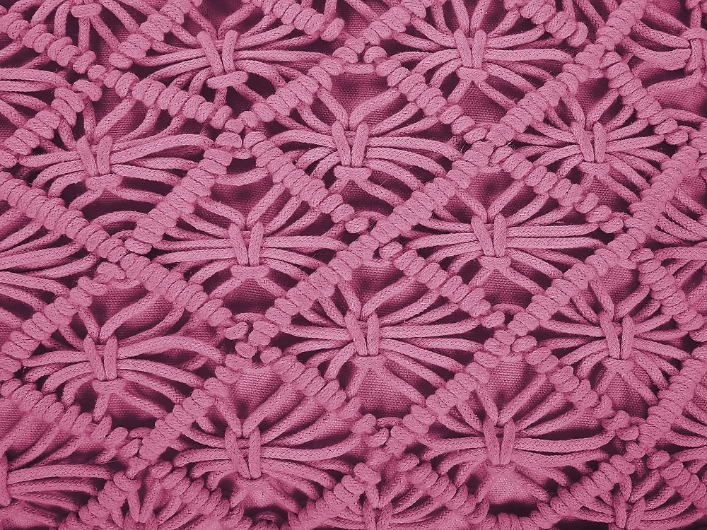 Pouf Makramee BERRECHID Baumwolle Rosa_1171939