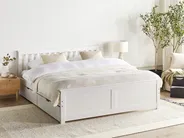 Bett mit 2 Schubladen OLENDON Kiefernholz Weiß 160 x 200 cm_954847