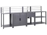 4 Piece Outdoor Kitchen Set with Sink VIGGIANO Grey Metal_981009