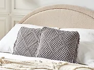 Set van 2 sierkussens BESHAM 45 x 45 cm Katoen Grijs geometrisch patroon_1188332