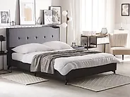 Bett mit Lattenrost Stoff AMBASSADOR 160 x 200 cm Dunkelgrau_1175065