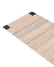 Teppich AMRAVATI Schwarz / Beige 80 x 300 cm Jute_1040142