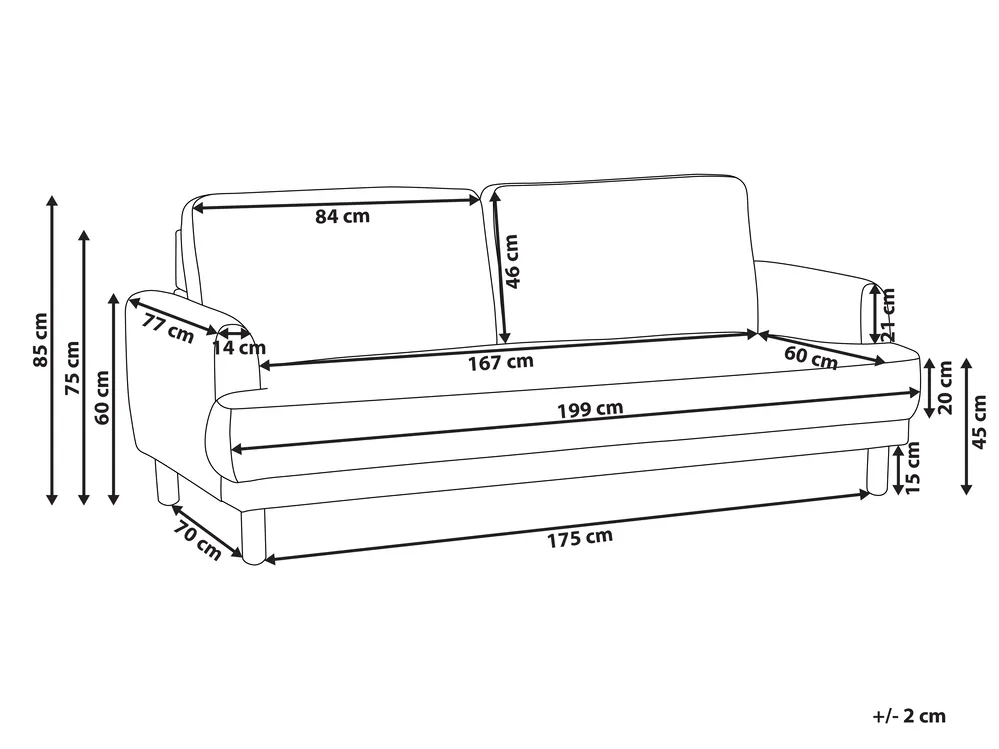 Sofa 3 Seater TUVE Fabric Off-White_911568