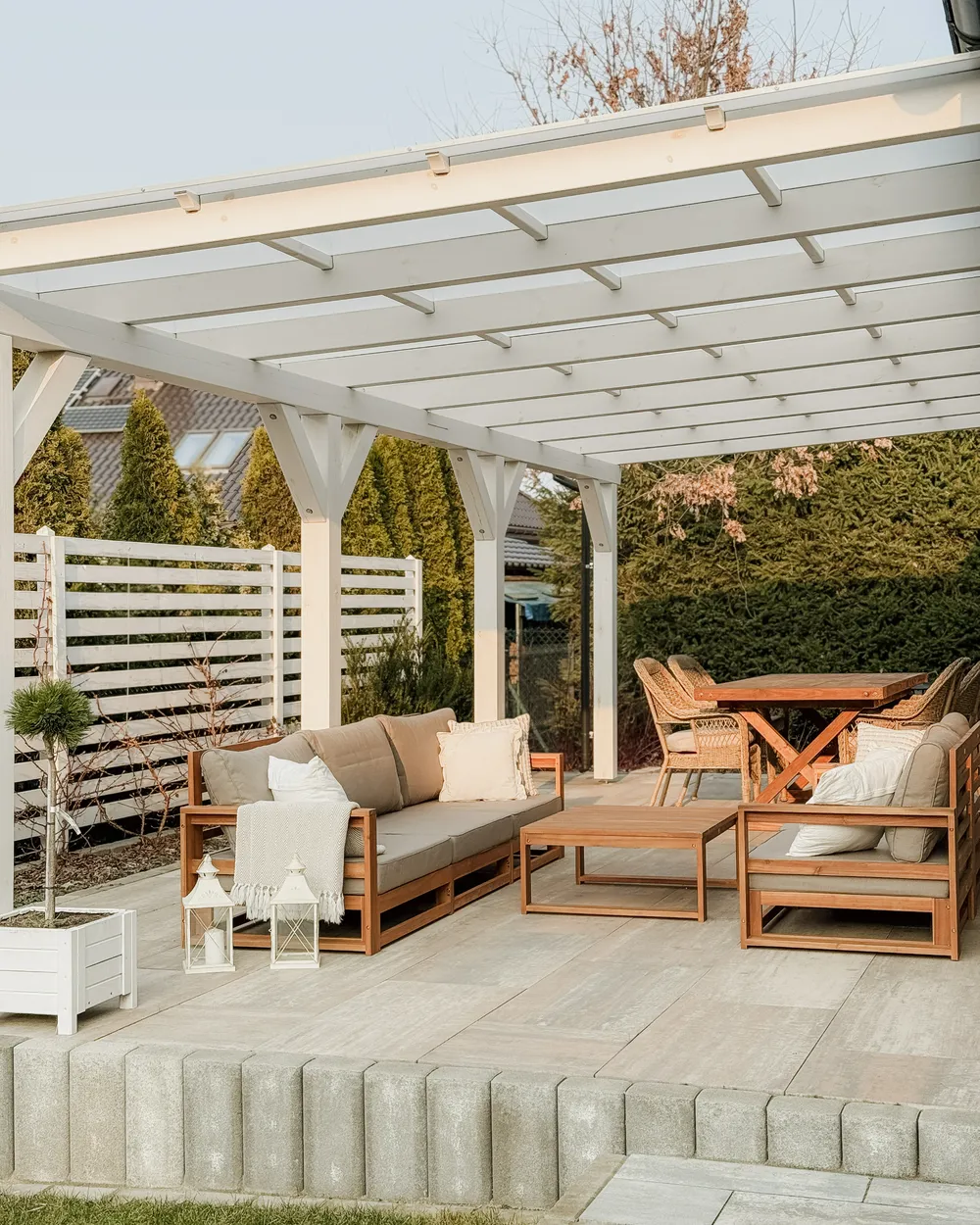 Lounge Set mit Tisch 5-Sitzer TIMOR modular zertifiziertes Akazienholz Hellbraun_991877