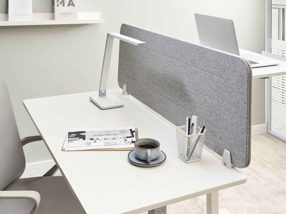 Desk Screen ZIGGY 120 x 40 cm Light Grey