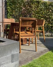 Garden Dining Table AGELLO 120 cm 120 cm Acacia Wood Brown_1172309
