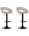 Set mit 2 Barstühlen PEORIA drehbar Kunstleder Hellbeige