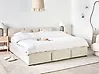 Bett mit Stauraum BOUSSE Samtstoff Hellbeige 180 x 200 cm