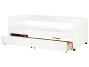Tagesbett mit Stauraum MARRAY Samtstoff Cremeweiß 90 x 200 cm_969794