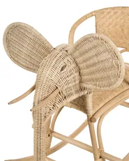 Kinderschaukelstuhl Elefant AMPOLLINO Rattan Naturfarben_932119