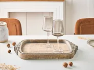 Decorative Tray ASIUT Mango Wood Light Brown_1004068