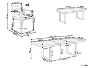 Gartenmöbel Set 8-Sitzer VALCANETTO/TAVIANO inkl. Kissen Metall Grau_922673