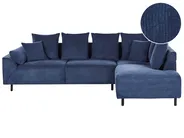 Ecksofa 4-Sitzer LUNNER Cord Dunkelblau linksseitig_961063