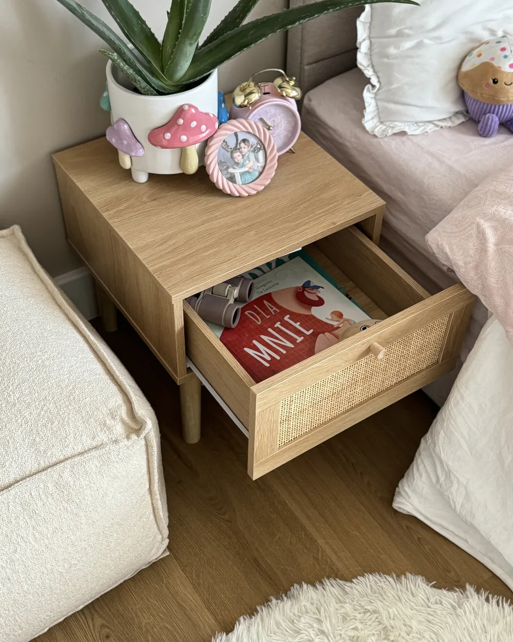 1 Drawer Bedside Table NIVO Light Brown_941748