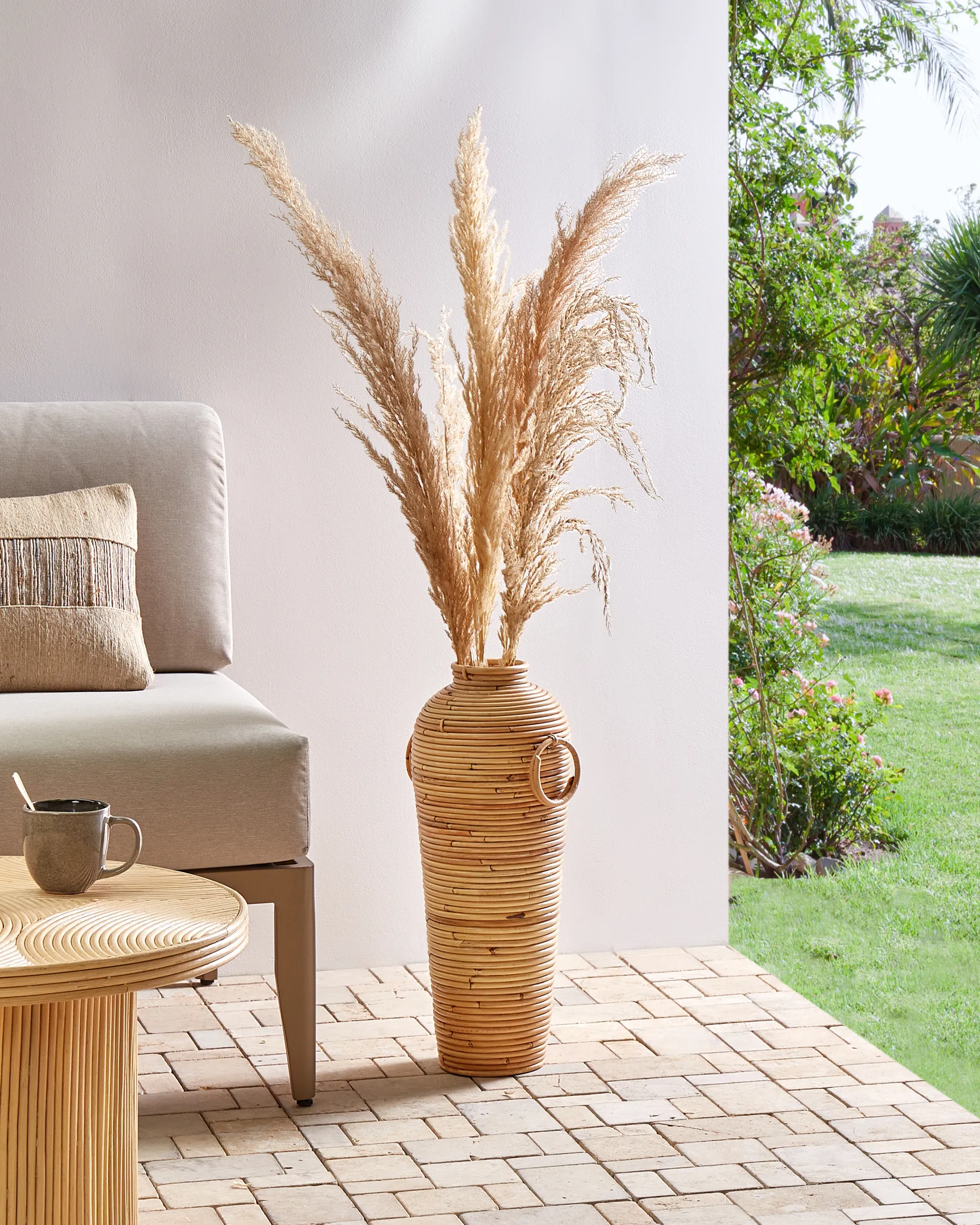 Dekovase ELATIA 50 cm Rattan Naturfarben_926281