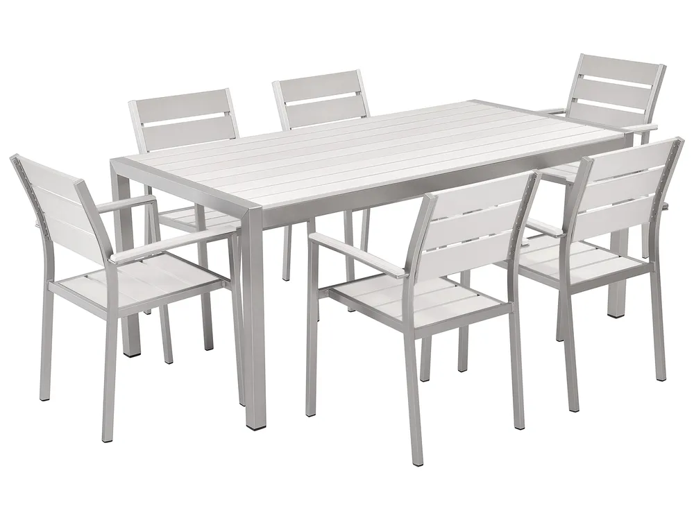Garden Dining Set 6 Seater VERNIO White