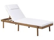 Sonnenliege mit Kissen MARCETELLI mit Relaxfunktion Akazienholz Weiß_1034540