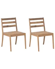 Gartenstuhl 2er Set CHIOGGIA zertifiziertes Akazienholz Hellbraun_1038419