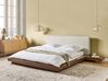 Bett mit Lattenrost Bouclé ZEN 160 x 200 cm Braune Esche