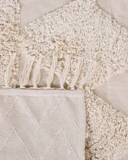 Teppich DIDIM Beige 160 x 230 cm Baumwolle_817672