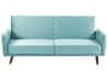 Schlafsofa 3-Sitzer SENJA Samtstoff Hellblau