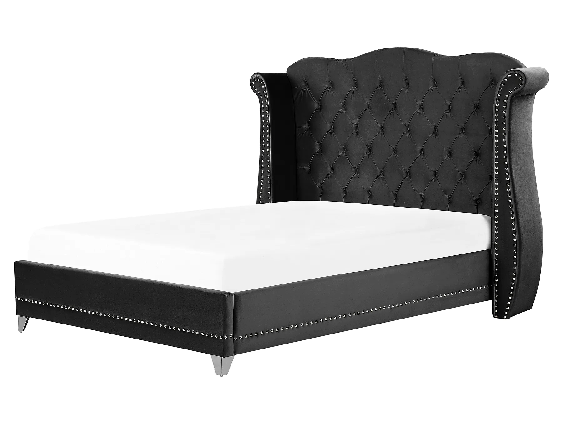 Bed Velvet AYETTE 160 x 200 cm (EU King Size) Black_764929