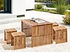 Gartenmöbel Set mit Hockern 4-Sitzer BELLANO Akazienholz Braun