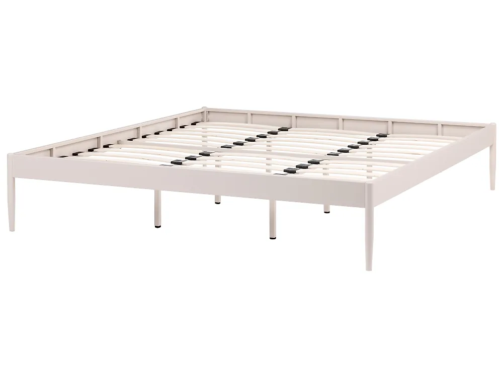 Bett mit Lattenrost Metall VAURS 180 x 200 cm Hellbeige_1165405