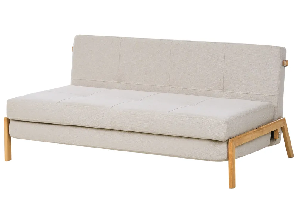 Sofa Bed 2 Seater EDLAND Fabric Light Beige_899457
