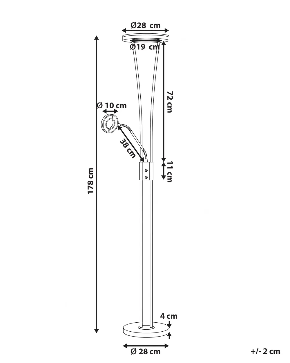 LED Floor Lamp KENNET  with Dimmer Metal Silver_1145485