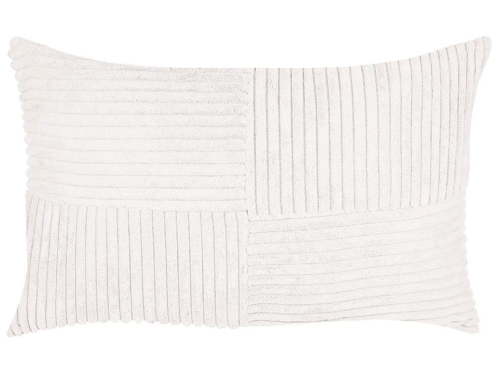 Dekokissen 2er Set MILLET 30 x 50 cm Cord Cremeweiß Geometrisches Muster_854712