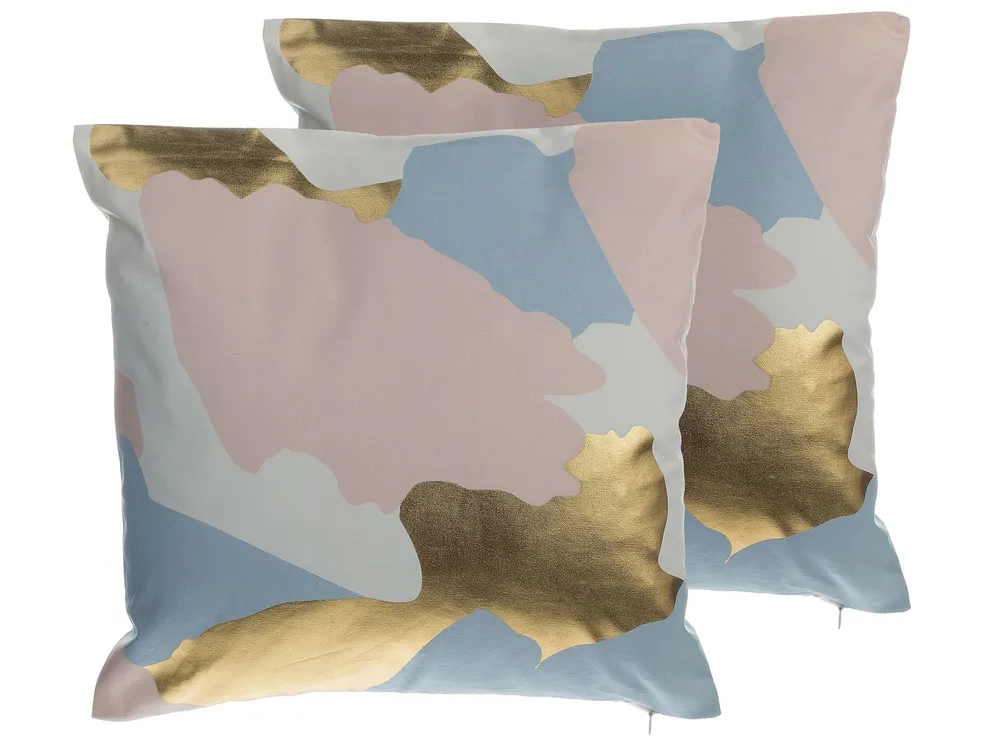 Dekokissen 2er Set IXIA 45 x 45 cm Baumwolle Rosa Abstraktes Muster