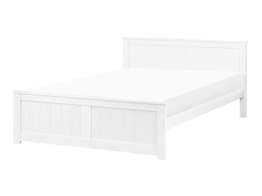 Bed Pine Wood SABRAN 120 x 200 cm (EU Small Double) White