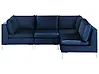 Modular Corner Sofa 4 Seater EVJA Velvet Navy Blue Left Hand