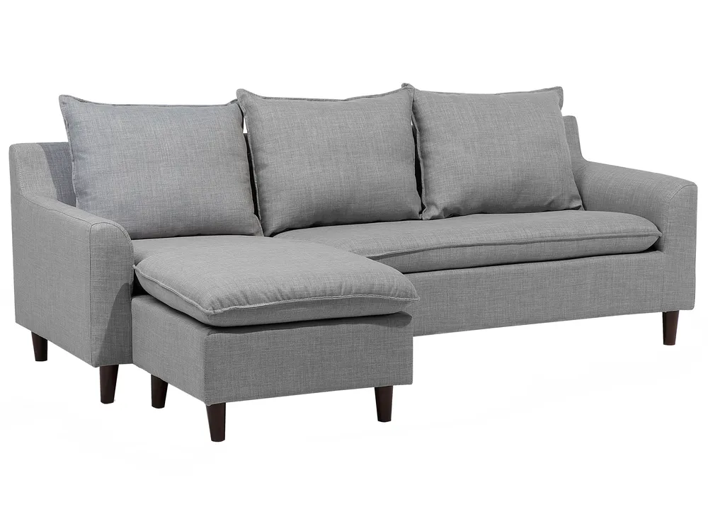 Ecksofa 3-Sitzer ELVENES Stoff Hellgrau rechtsseitig_943131