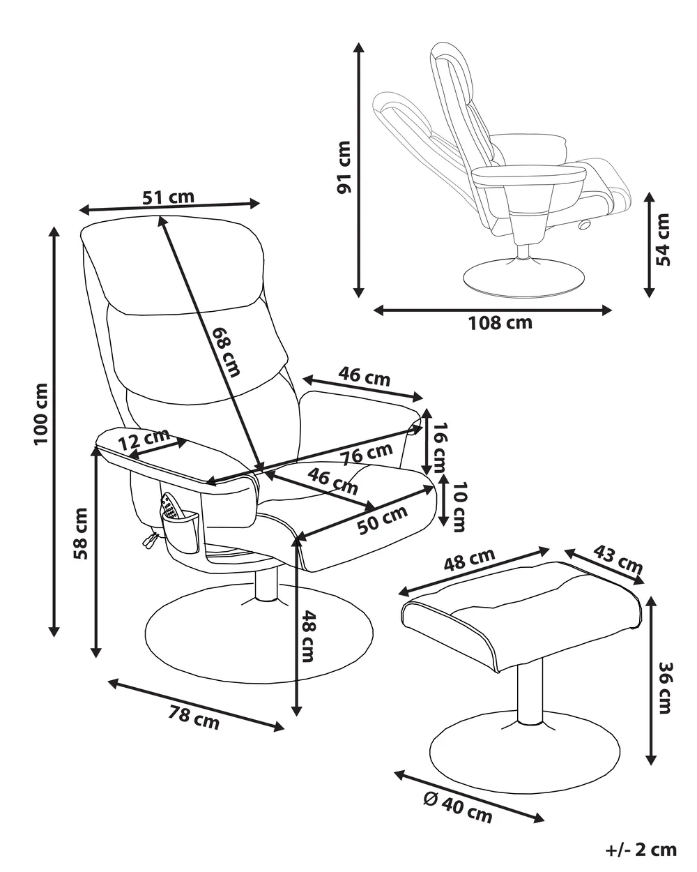 Massage Chair LEGEND with Footstool Faux Leather Brown_963853