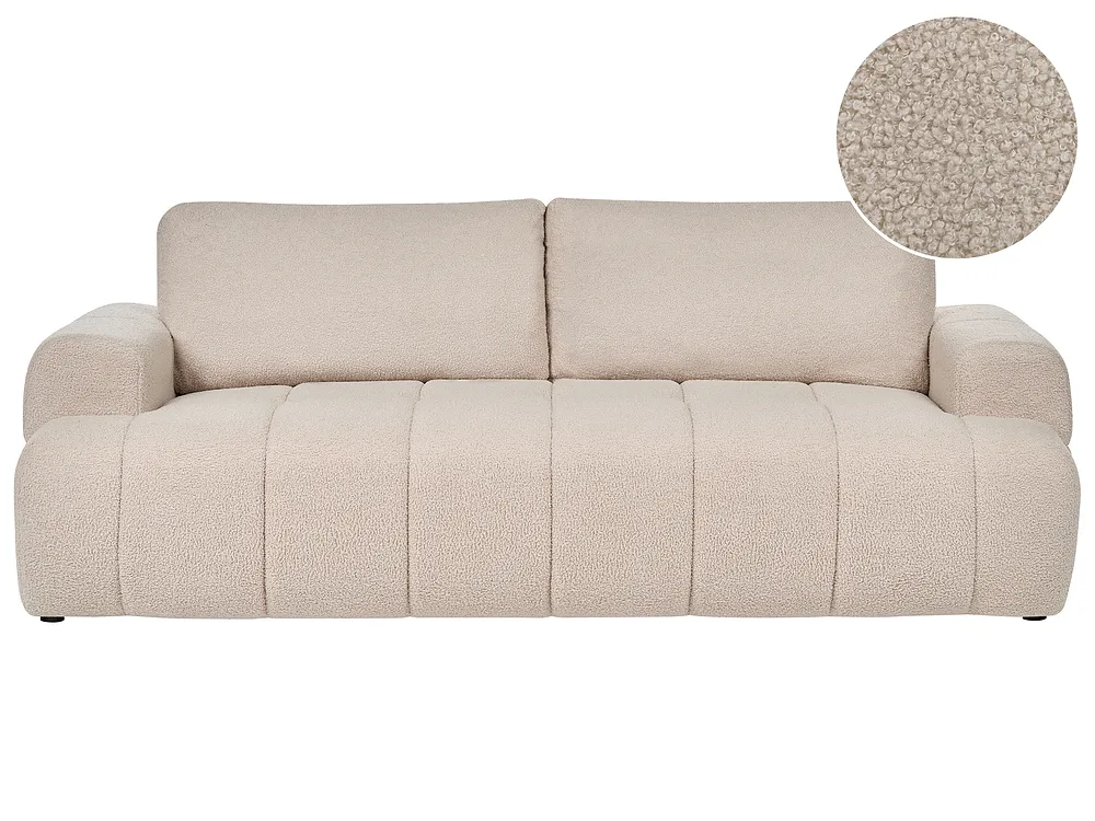 Bank 3-zits NARILLA Bouclé Beige
